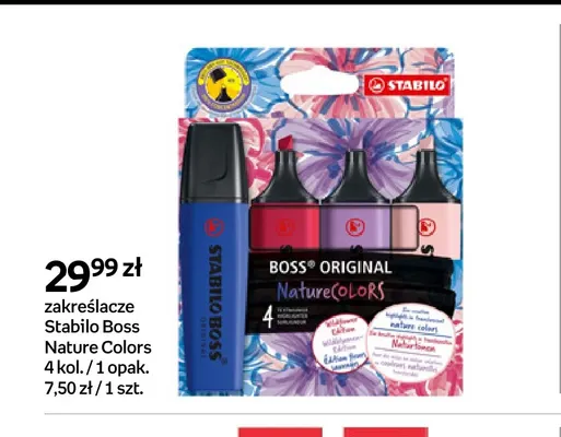 Zakreślacze Stabilo Boss Nature Colors 4-pak promocja w Empik