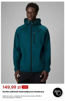 Kurtka softshell wiatroodporna membrana 4F promocja w 4F