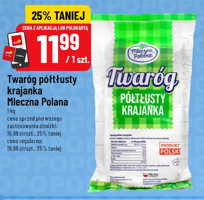 Twaróg półtłusty krajanka Mleczna Polana promocja w POLOmarket