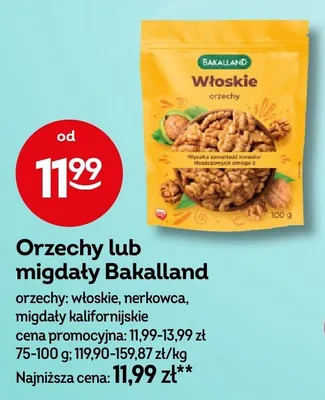 Migdały kalifornijskie Bakalland promocja w Żabka