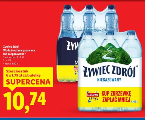 Woda źródlana niegazowana 6-pak promocja w Lidl