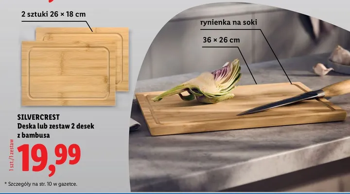 Deska lub zestaw 2 desek z bambusa promocja w Lidl