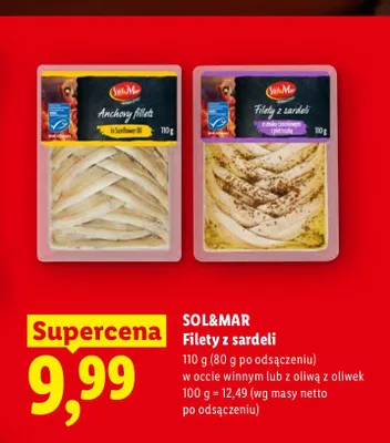 Filety z sardeli w occie winnym Sol&Mar promocja w Lidl