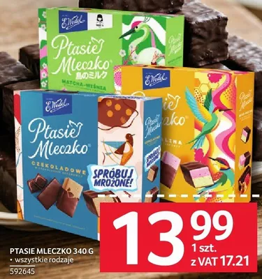 Ptasie mleczko E.Wedel 340g różne rodzaje promocja w Selgros