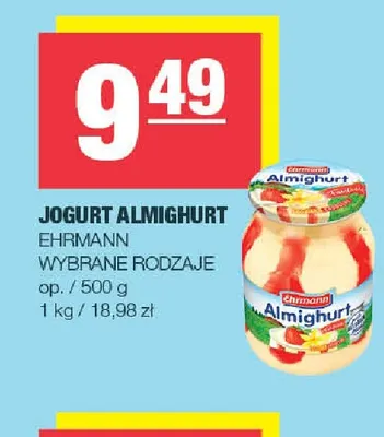 Jogurt Almighurt Ehrmann promocja w SPAR