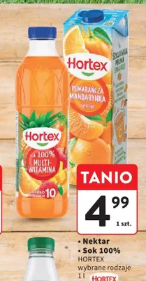 Sok 100% Hortex Multiwitamina promocja w Intermarche