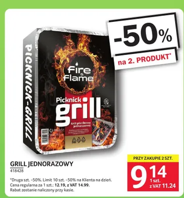 Grill jednorazowy Fire & Flame Picknick promocja w Selgros