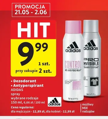 Antyperspirant Adidas Pro Invisible promocja w Intermarche