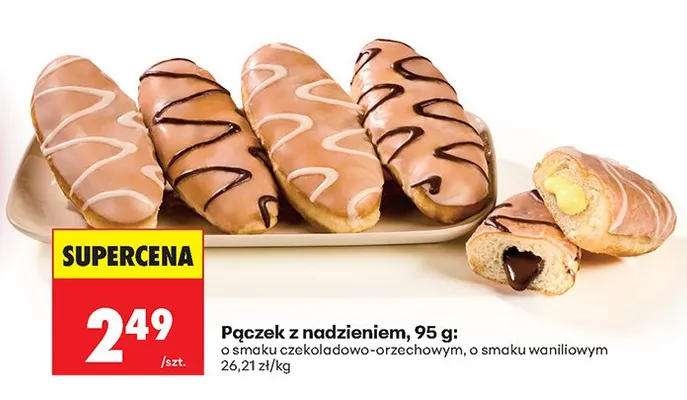 Pączek z nadzieniem o smaku czekoladowo-orzechowym promocja w Biedronka