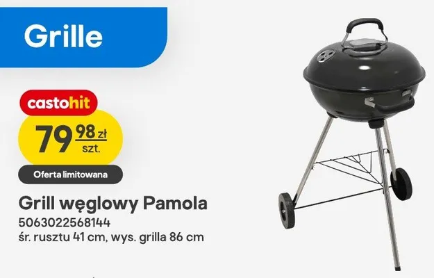 Grill węglowy Pamola śr. rusztu 41cm wys. grilla 86cm promocja w Castorama