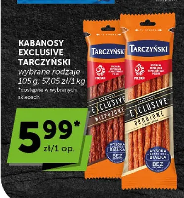 Kabanosy Exclusive Tarczyński Wieprzowe promocja w ABC