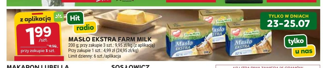 Masło ekstra Farm Milk promocja w Stokrotka