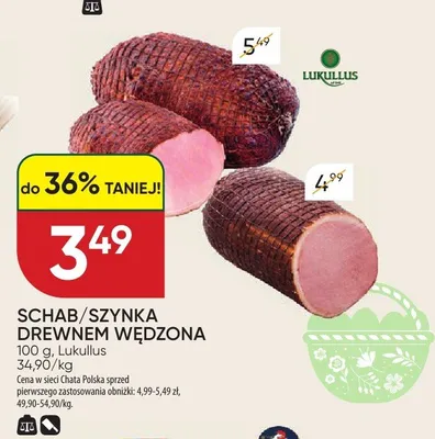 Schab/szynka drewnem wędzona promocja w Chata Polska