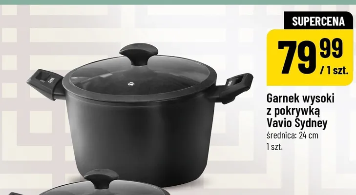 Garnek wysoki z pokrywką Vavio Sydney średnica: 24cm promocja w POLOmarket