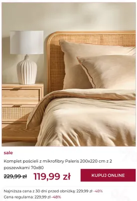 Komplet pościeli z mikrofibry Paleris 200x220 cm z 2 poszewkami 70x80 cm promocja w home&you