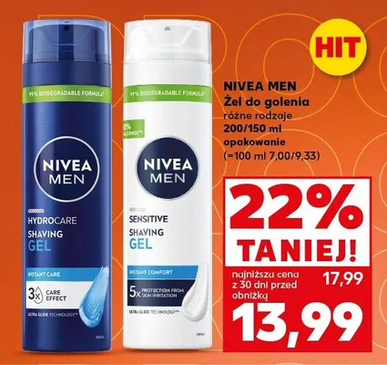 Żel do golenia Nivea Men Hydrocare promocja w Kaufland