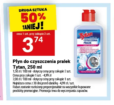 Płyn do czyszczenia pralek Tytan promocja w Twój Market