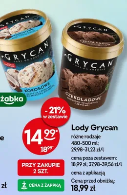 Lody czekoladowe Grycan promocja w Żabka