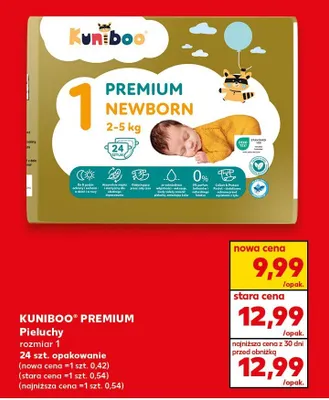 Pieluchy premium rozmiar 1 newborn promocja w Kaufland