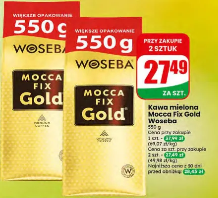 Kawa mielona Mocca Fix Gold promocja w Dino