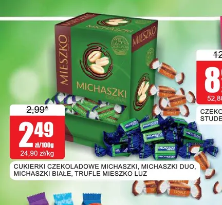 Cukierki czekoladowe Michaszki białe Mieszko luz promocja w Bingo