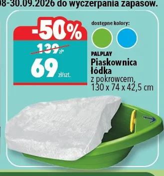 Piaskownica łódka z pokrowcem Palplay promocja w Biedronka Home