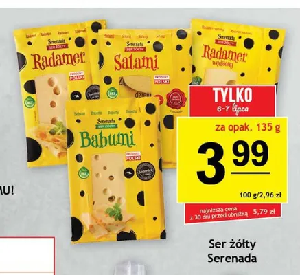 Ser żółty Radamer wędzony Serenada promocja w Gram Market