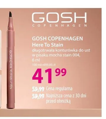 Długotrwała konturówka do ust w pisaku mocha stain 004 GOSH COPENHAGEN Here To Stain promocja w Hebe