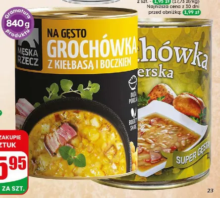 Grochówka z kiełbasą i boczkiem Męska Rzecz promocja w Dino