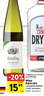 Wino riesling białe, wytrawne promocja w Intermarche