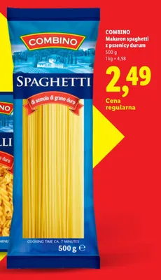 Makaron spaghetti z pszenicy durum Combino promocja w Lidl