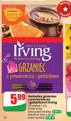 Herbatka grzaniec z pomarańczą i goździkami promocja w Dino