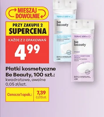 Płatki kosmetyczne Be Beauty owalne promocja w Biedronka
