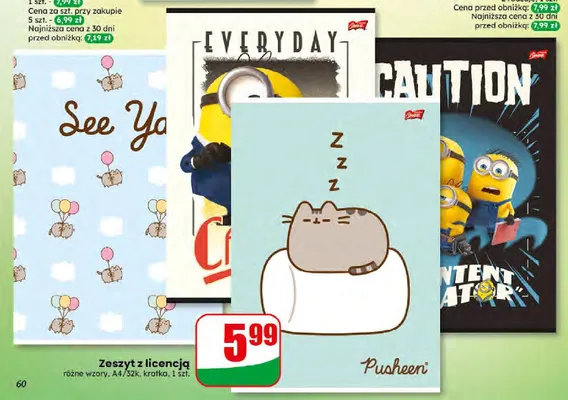Zeszyt z licencją Minionki Everyday A4 32-kartkowy promocja w Dino
