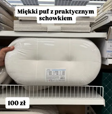 Miękki puf z praktycznym schowkiem pepco HOME 58x31x37cm promocja w Pepco