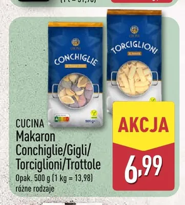 Makaron Torciglioni Cucina promocja w Aldi