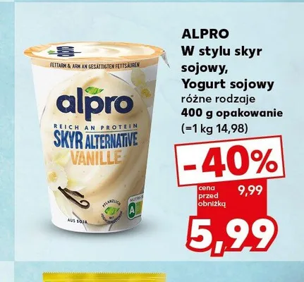 W stylu skyr sojowy Alpro Vanille promocja w Kaufland