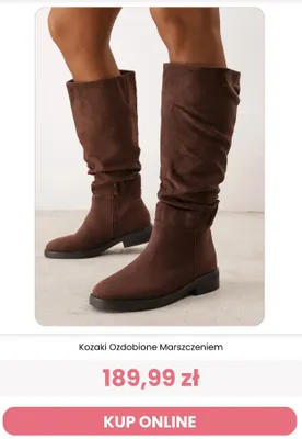 Kozaki ozdobione marszczeniem Renee promocja w Renee