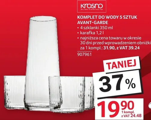 Komplet szklanek KROSNO KOMPLET SZKODY 5 SZTUK AVANT-GARDE promocja w Selgros