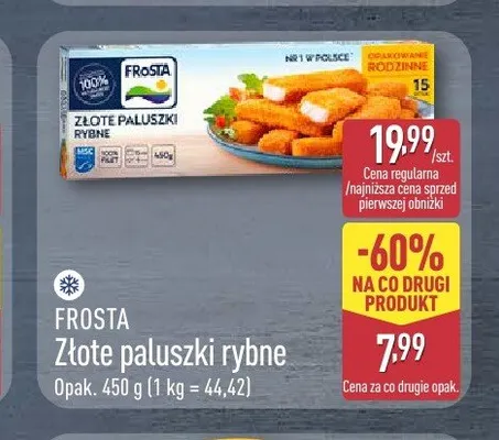 Złote paluszki rybne Frosta promocja w Aldi