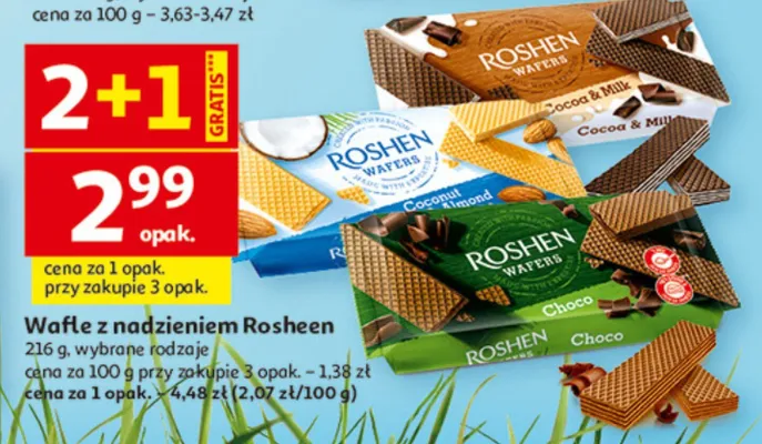 Wafle z nadzieniem Rosheen promocja w Auchan
