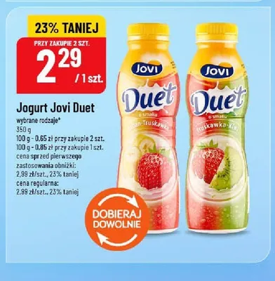Jogurt Jovi Duet truskawka-kiwi promocja w POLOmarket