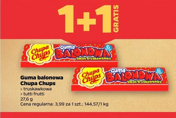 Guma balonowa Chupa Chups tutti frutti promocja w Netto