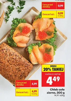 Chleb całe ziarno promocja w Biedronka