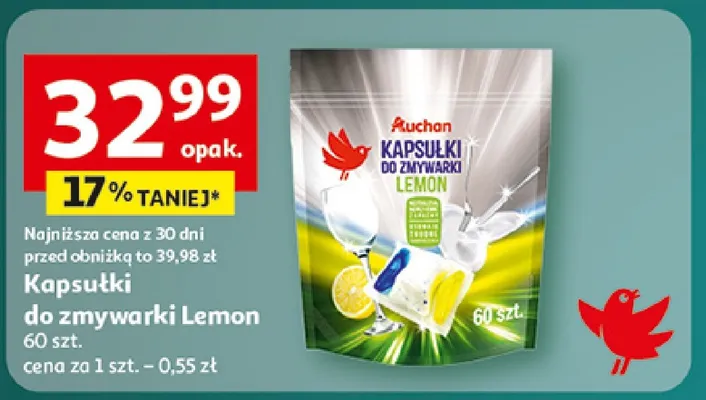 Kapsułki do zmywarki Lemon promocja w Auchan