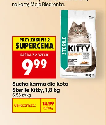 Sucha karma dla kota Sterile Kitty promocja w Biedronka