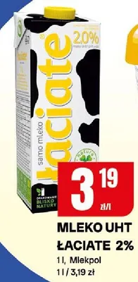 Mleko UHT łaciate 2% promocja w Chorten