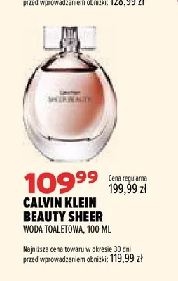 Woda toaletowa Calvin Klein Beauty Sheer promocja w Drogerie Natura