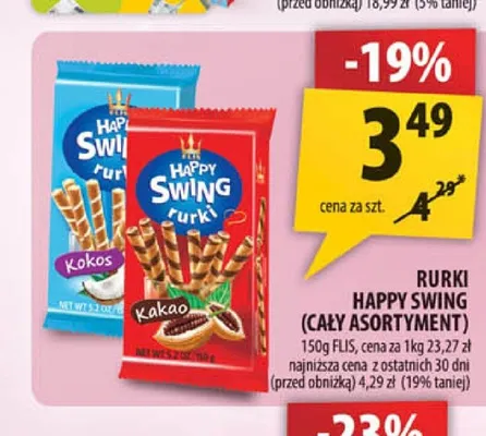 Rurki Happy Swing kokosowe Flis promocja w Arhelan