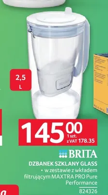 Dzbanek szklany filtrujący Brita Glass promocja w Selgros